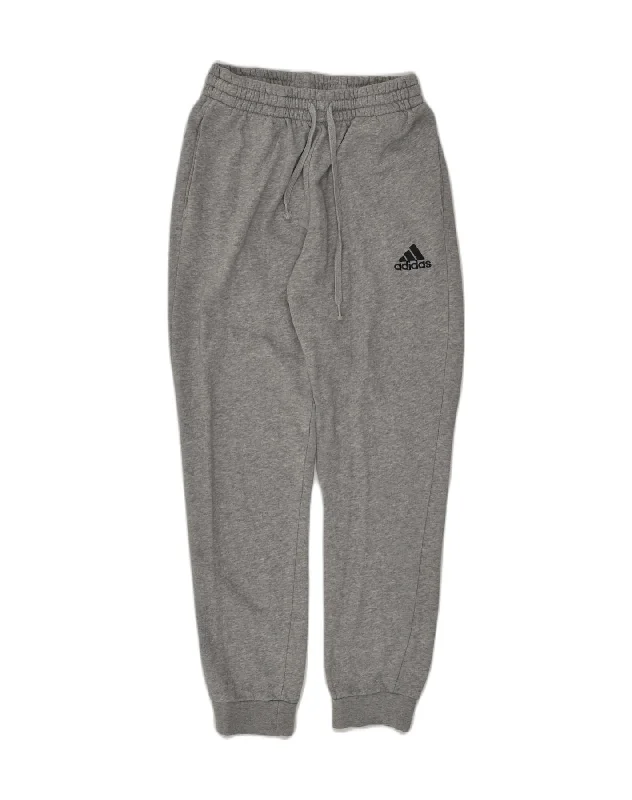 ADIDAS Womens Tracksuit Trousers Joggers UK 8 Small Grey Cotton