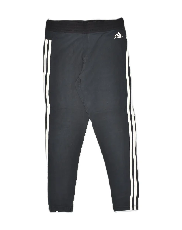 ADIDAS Womens Tracksuit Trousers UK 12 Medium Black Cotton