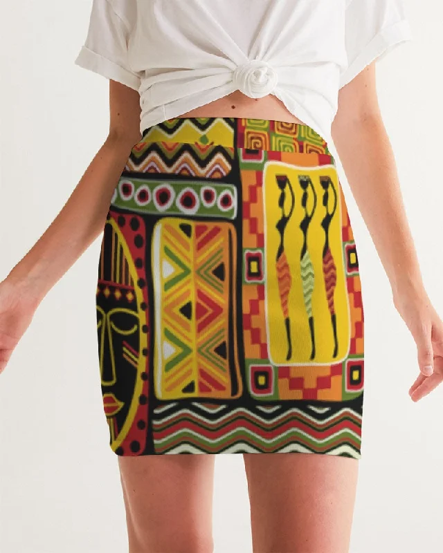 AKH African Mural Art Women's Mini Skirt