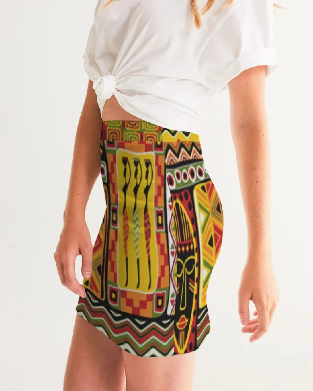 AKH African Mural Art Women's Mini Skirt