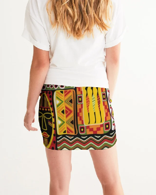 AKH African Mural Art Women's Mini Skirt