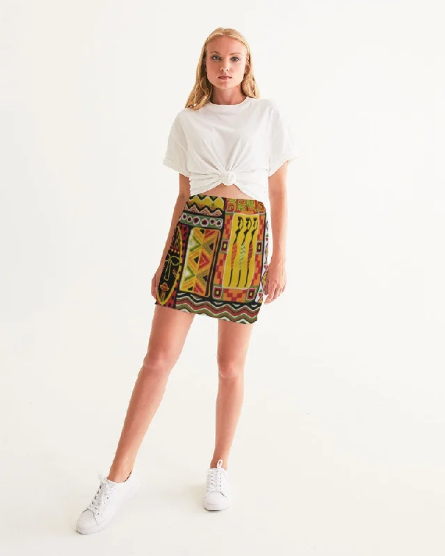 AKH African Mural Art Women's Mini Skirt