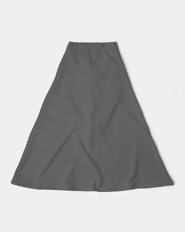 AKH Grey Women's A-Line Midi Skirt