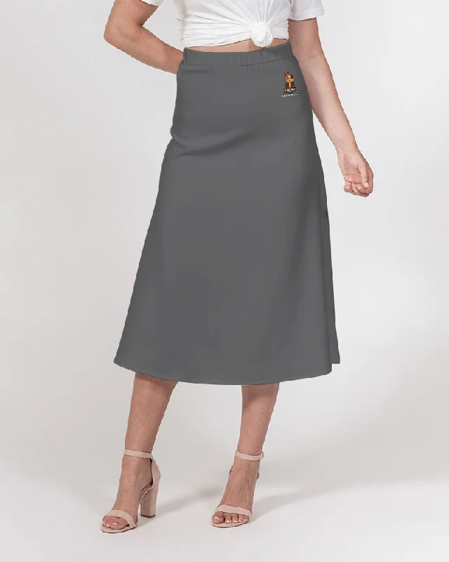 AKH Grey Women's A-Line Midi Skirt