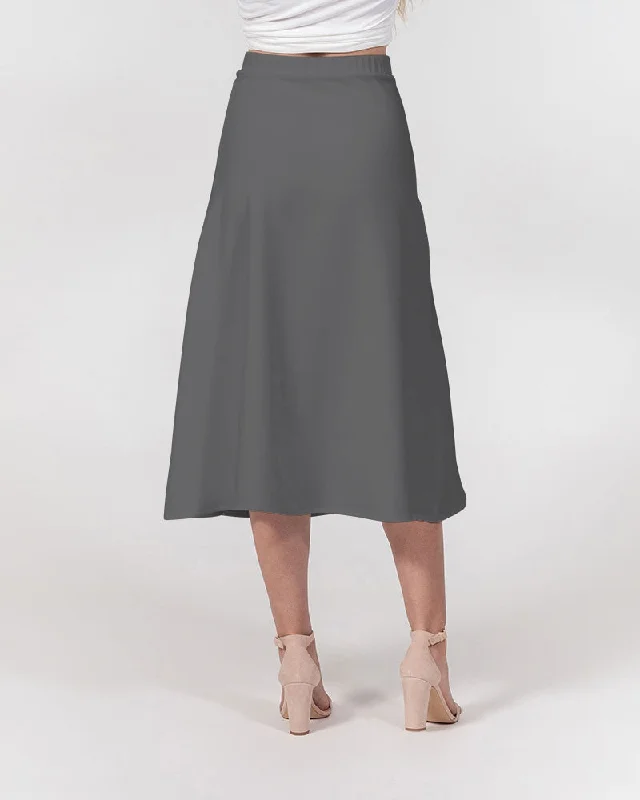 AKH Grey Women's A-Line Midi Skirt