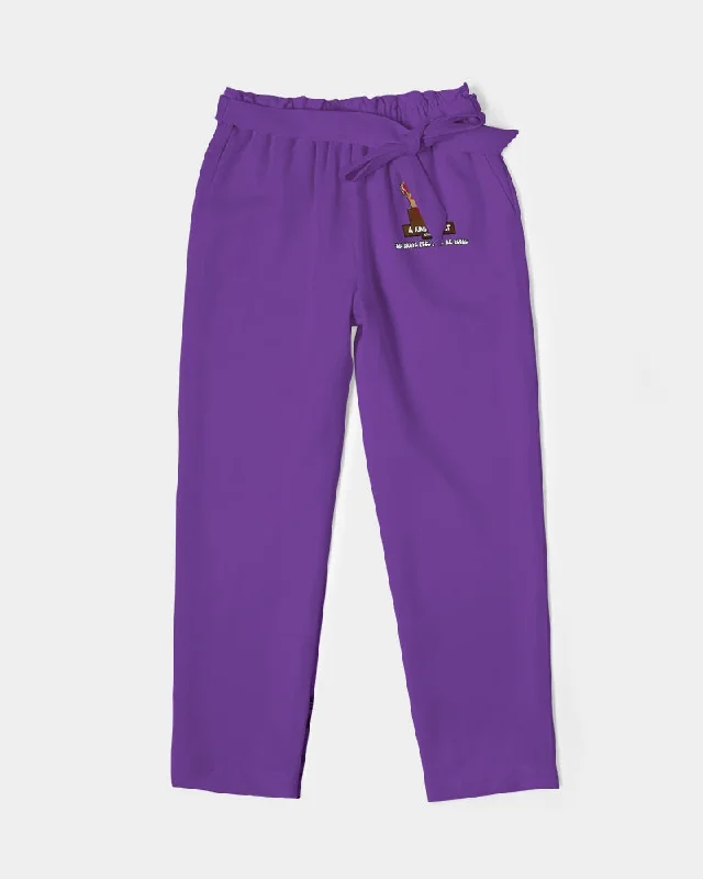 AKH Purple Women's Belted Tapered Pants