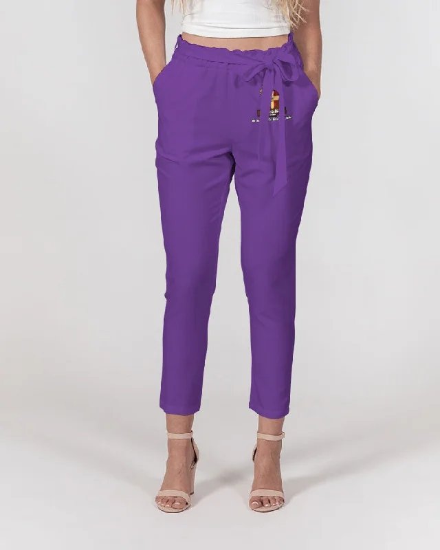 AKH Purple Women's Belted Tapered Pants