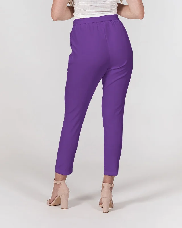 AKH Purple Women's Belted Tapered Pants