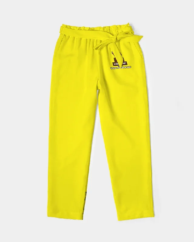 AKH Yellow Women's Belted Tapered Pants