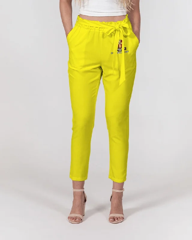 AKH Yellow Women's Belted Tapered Pants