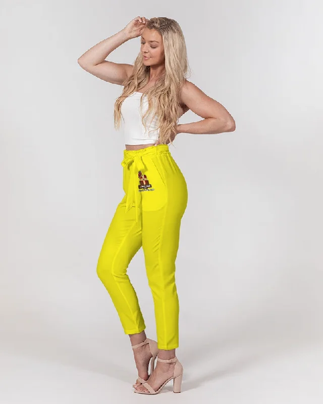 AKH Yellow Women's Belted Tapered Pants