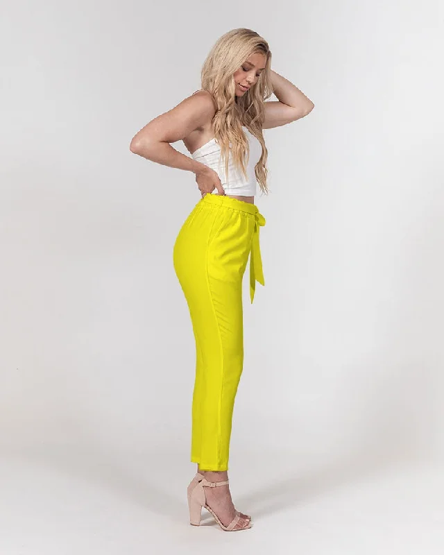 AKH Yellow Women's Belted Tapered Pants