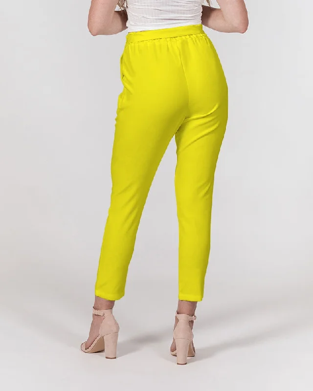 AKH Yellow Women's Belted Tapered Pants