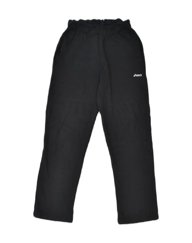 ASICS Womens Tracksuit Trousers UK 14 Large Black Cotton