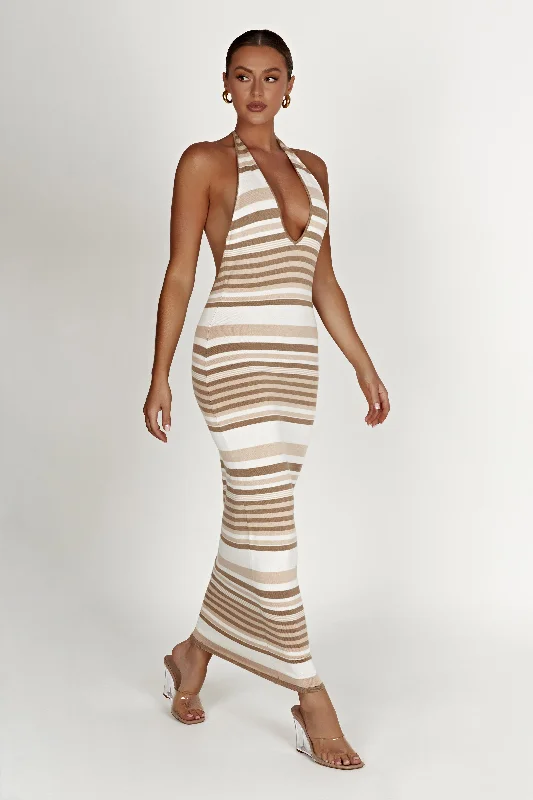 Brienne Stripe Maxi Dress - Cream