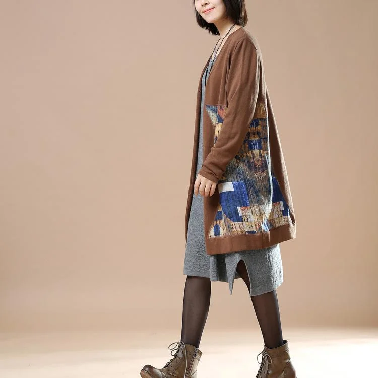 Chocolate plus size knit coats woman sweaters