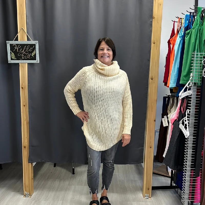 Cowl Neck Lightweight Sweater