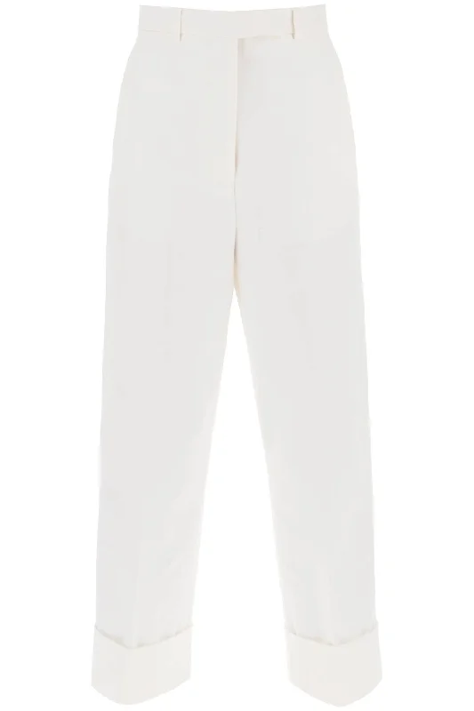 cropped wide leg jeans FTC444UF0345 OFF WHITE