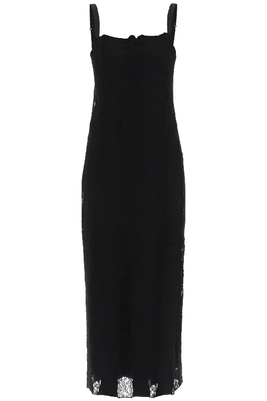 Dolce & gabbana jersey and lace maxi dress F6BDWT FUGKF NERO