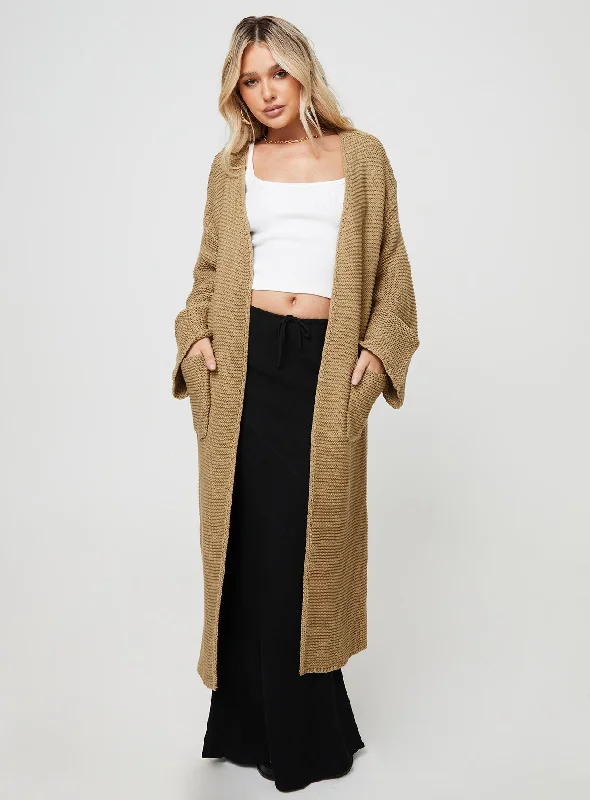 Finneas Longline Cardigan Beige