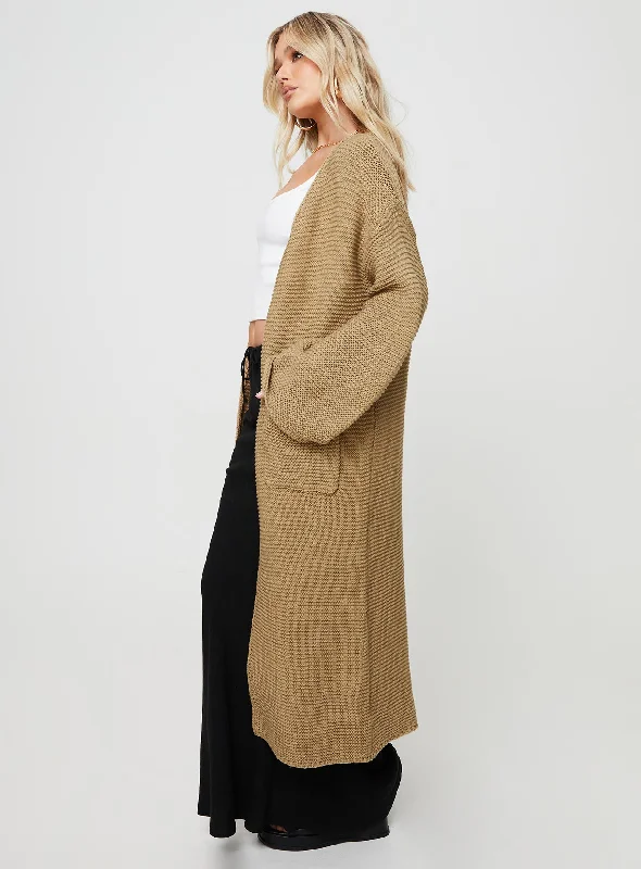 Finneas Longline Cardigan Beige