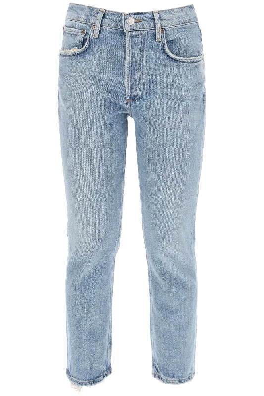 high-waisted straight cropped jeans in the A056 1554 QUIVER