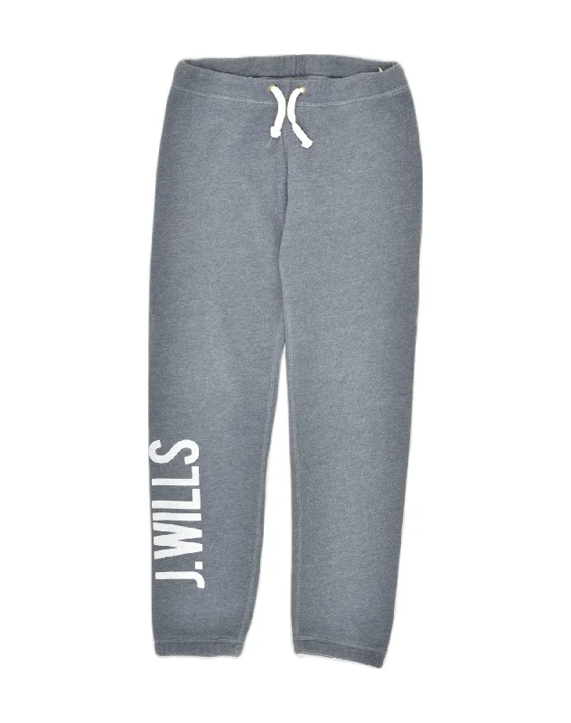 JACK WILLS Womens Graphic Tracksuit Trousers Joggers UK 8 Small Grey