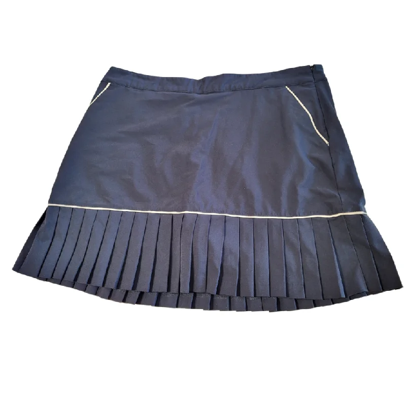 Lady Hagen Navy Pleated Golf Skort with White Trim Size 16 MSP$60