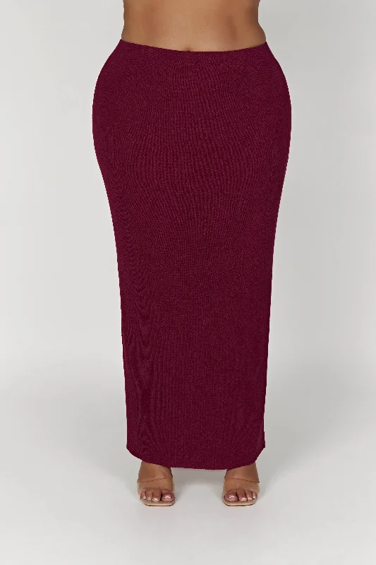 Maribelle Knit Maxi Skirt - Wine