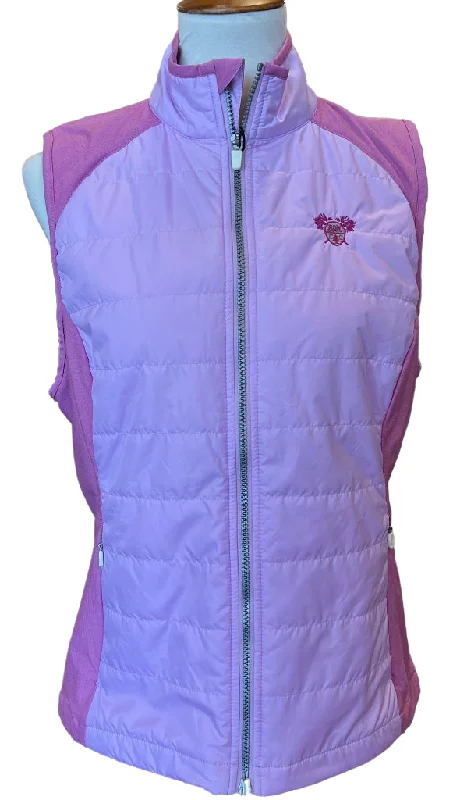 New Women's Zero Restriction Tess Vest in Lilac w/ Logo Size L. MSP$140