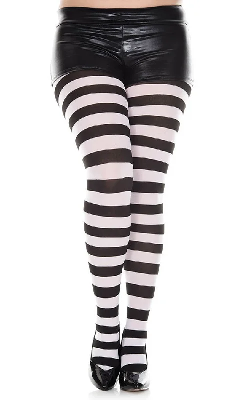 Plus Size Burton Wide Stripe Pantyhose | Choose Colour