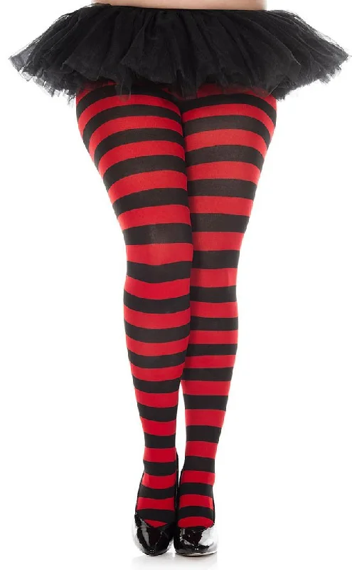 Plus Size Burton Wide Stripe Pantyhose | Choose Colour