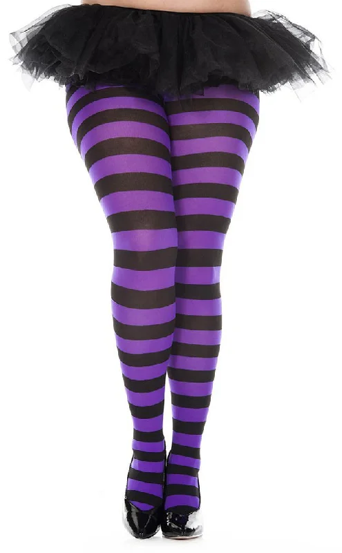 Plus Size Burton Wide Stripe Pantyhose | Choose Colour