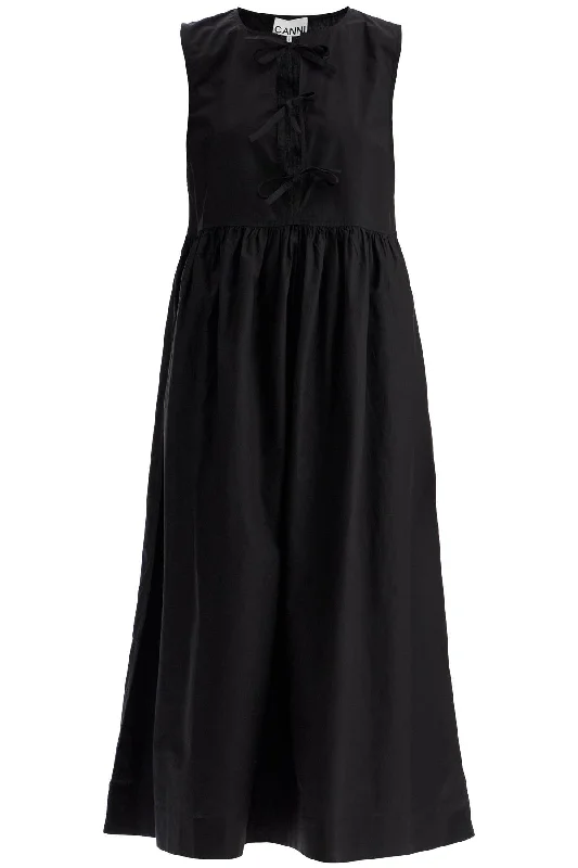 poplin dress with laces F8453 BLACK