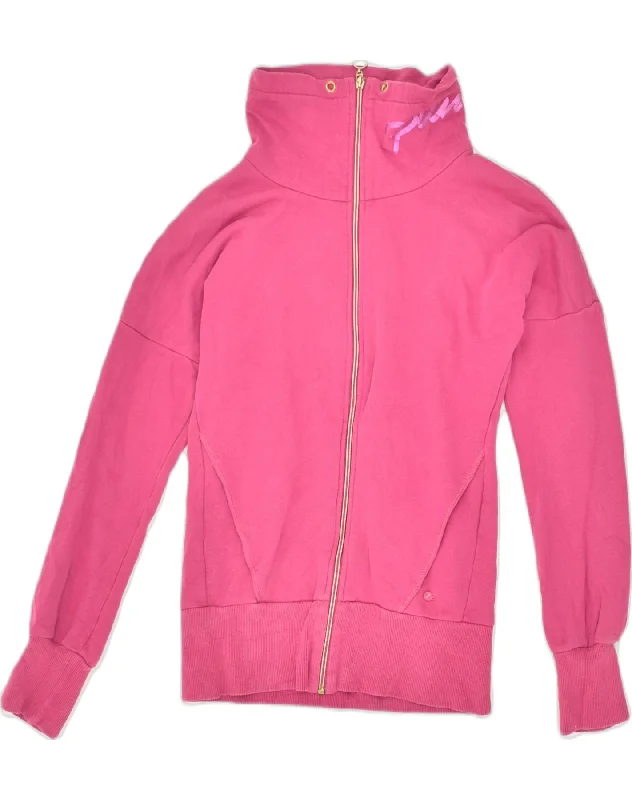 PUMA Womens Tracksuit Top Jacket UK 6 XS Pink Cotton