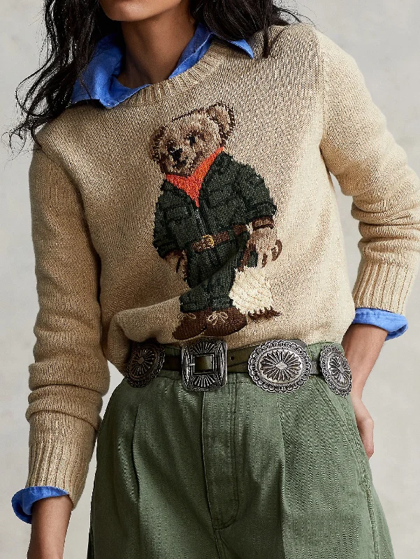 Maglia con Polo Bear in Cotone Sabbia