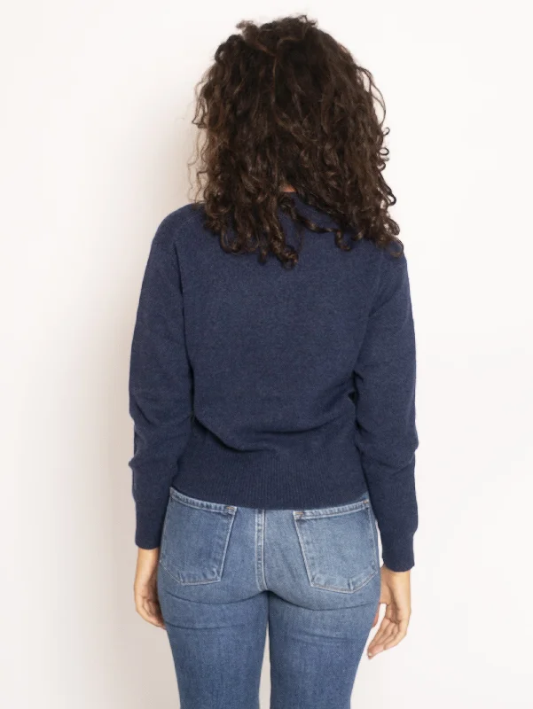 Maglia Girocollo in Lana e Cashmere - Blu