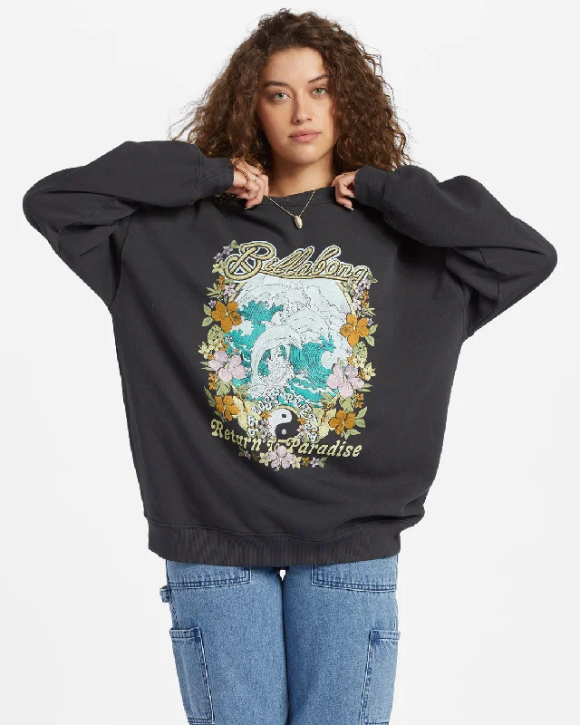 Ride In Oversized Crewneck Sweatshirt - Black Sands 3