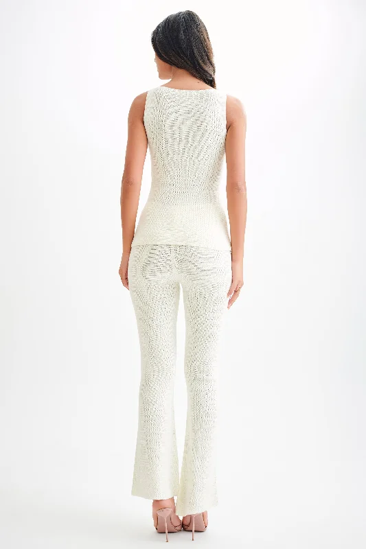 Ridley Straight Leg Knit Pant - Ivory