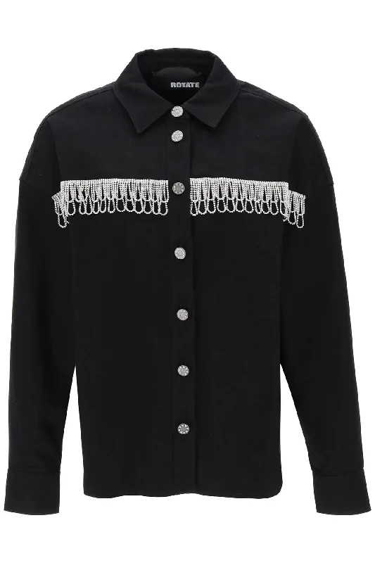 Rotate overshirt with crystal fringes 101014100 BLACK