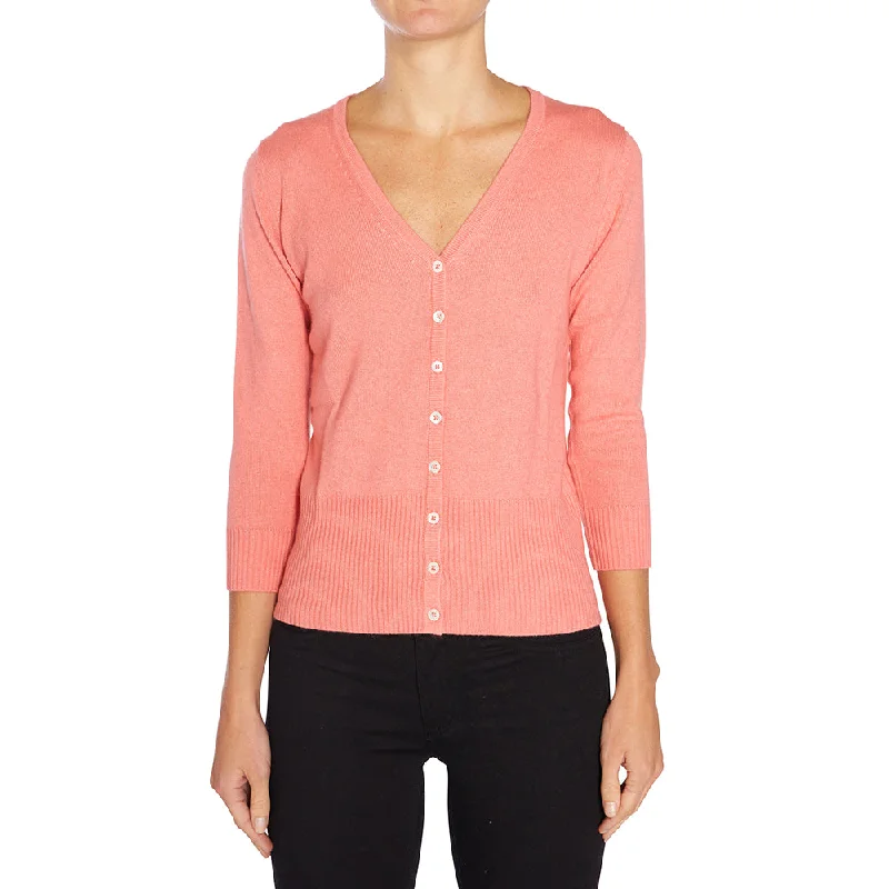 Silk + Cashmere Audrey Cardigan in Sherbet