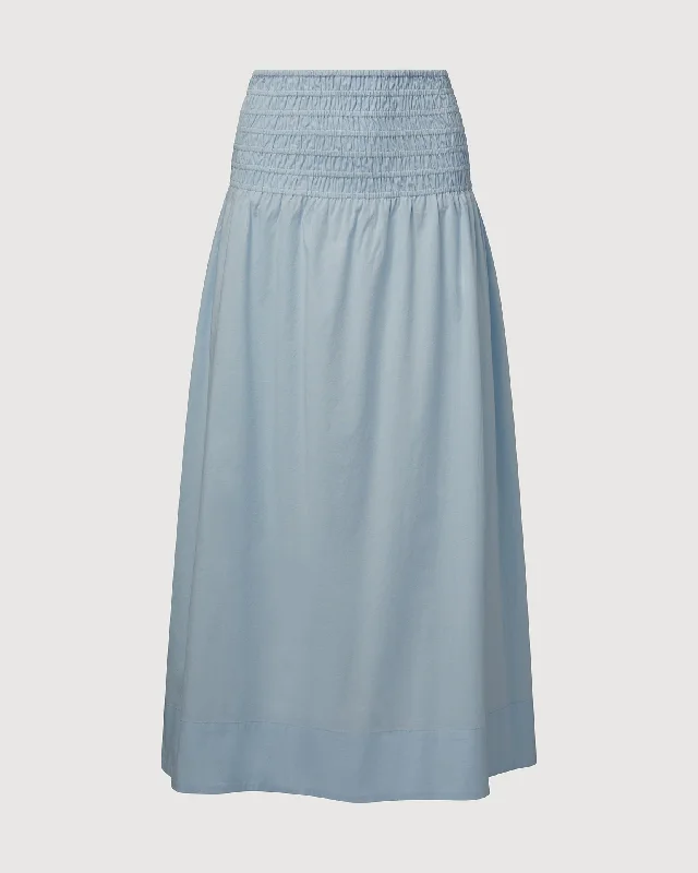 Smocked Midi Skirt