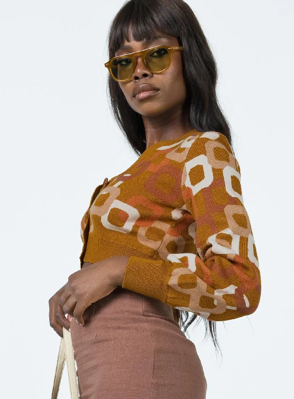 Soho Retro Cardigan Orange