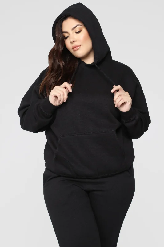 Stole Your Boyfriend's Oversized Hoodie - Black