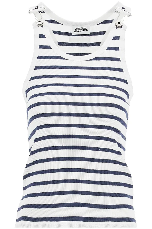 striped sailor tank top DB036 J054 WHITE/NAVY