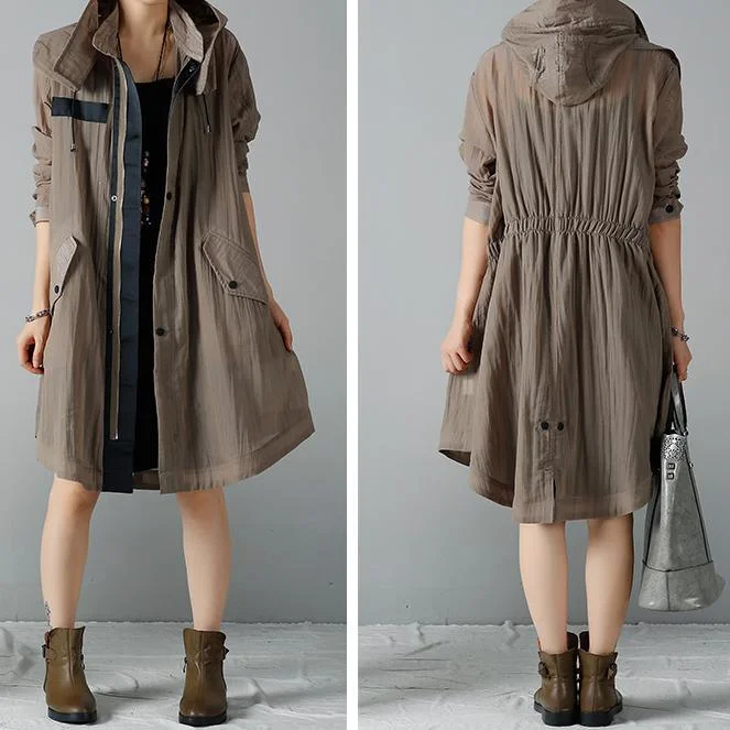 Tea green oversized coats cozy woman trench cardigans