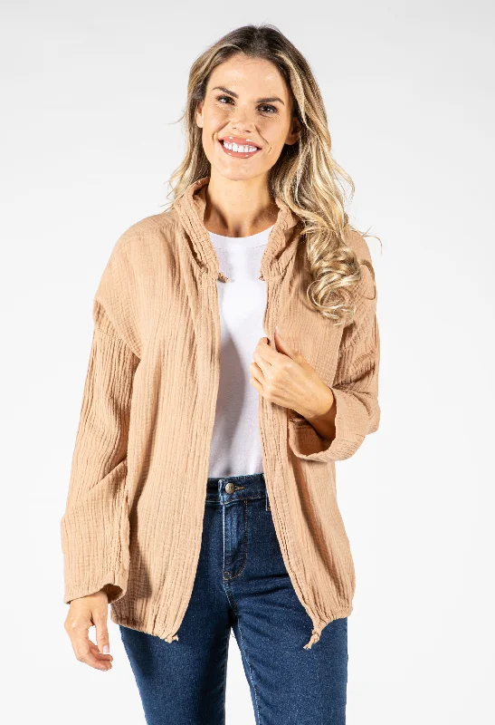 Textured Hooded Cardi