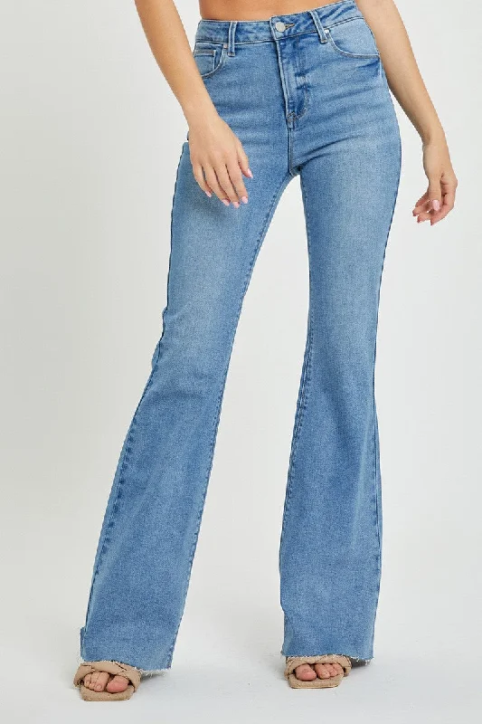 The Strut High Rise Raw Cut Hem Bootcut Jeans