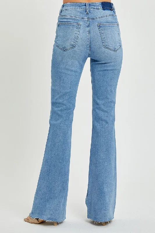 The Strut High Rise Raw Cut Hem Bootcut Jeans