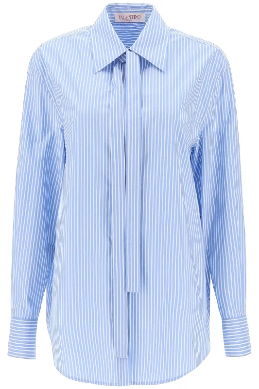 Valentino garavani striped poplin shirt 3B3AB5127Y7 AZZURRO BIANCO